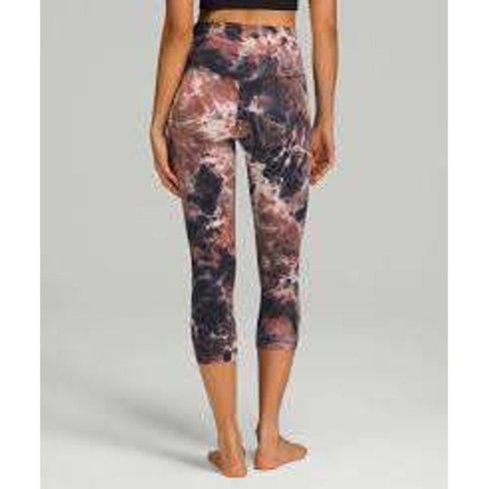 Lululemon NEW Black Align Crop Tye Dye Leggings SZ 16 Athleisure Workout Yoga